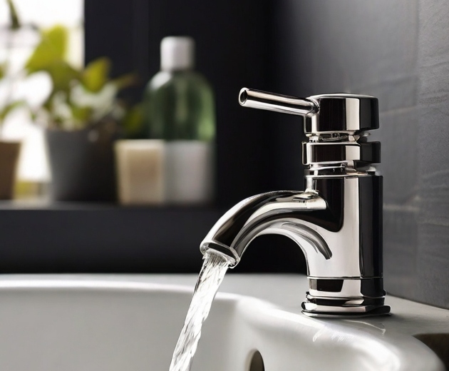 Picture of bathroom tap with running water